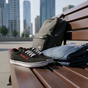 Heely's Pro 20 Shoes Youth 3 Black Red Lace Up Collectible Streetwear